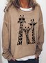 Giraffe Casual Cotton Blends Sweatshirts