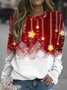Star gradient print round neck long-sleeved Sweatshirts