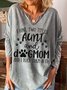 I Have Two Title Aunt And Dog Mom And I Rock Them Both Cotton Blends Casual T-shirt
