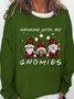 Hanging With Gnomies Gnome Christmas Xmas Buffalo Plaid Sweatshirt