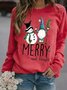 Merry And Bright Xmas Christmas Gift Gnome Snowman Casual Sweatshirts
