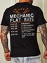 Mechanic Flat Rate Back Print Crew Neck Casual Shirt & Top