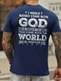 I Would Rather Stand With God Back Print Casual Short Sleeve T-shirt
