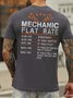 Mechanic Flat Rate Back Print Crew Neck Casual Shirts & Tops