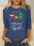Red Wine Christmas Spirit Casual Tops