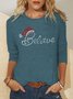 Women's Christmas Printed Round Neck Long Sleeve Top
