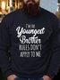 brother funny casualLong Sleeve Letter Sweatshirt