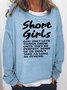 Funny Words Short Girls Sweatshirt