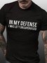 Men's Funny Text Letters Print Round Neck Short Sleeve T-shirt