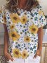Sunflower And Bee Women's Short Sleeve T-shirt