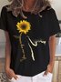 Sunflower Cat You Are My Sunshine Crew Neck Casual Short sleeve tops