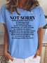 Not Sorry Letter Shirts & Tops
