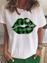 St. Patricks Day Cotton Blends Casual Short sleeve tops