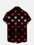 Valentine's Day Heart Print Short Sleeve Casual Short Sleeve Polo Shirt