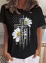 Faith Jesus Cross Daisy Women's Short sleeve tops