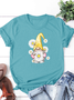 Gnome With Daisy Funny Print Shirt&Tops