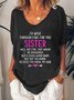 Funny sister v-neck short sleeve T-shirt