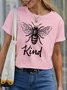 Bee Kind Positive Saying Casual Crew Neck Tshirts Summer Tops