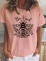 Bee Kind Funny Print Casual Short Sleeve T-Shirt