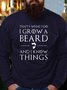 Funny Beard Casual Letter Sweatshirt