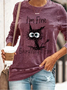 I Am Fine Everything Is Fine Funny Cat Print Sweatshirts