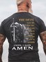 Men's The Devil Saw Me With My Head Down Until I Said Amen Veterans T-shirt