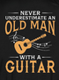 An Old Man With A Guitar Cotton Short Sleeve Crew Neck Short Sleeve T-Shirt