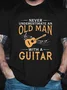 An Old Man With A Guitar Cotton Short Sleeve Crew Neck Short Sleeve T-Shirt