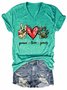 Women's Animal Dog Peace Love & Paws Graphic T-Shirt
