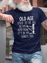 Old Age Funny Letter Skull Print T-shirt Crew Neck Short Sleeve Tee for Men