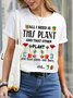 Women's Funny Plant Lover Letters Short Sleeve T-shirt