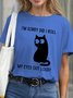 I'm Sorry Did I Roll My Eyes Out Loud Funny Sarcastic Cat Casual Short Sleeve T-Shirt