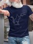 Men's Casual Simple Cat Print Short Sleeve T-shirt