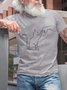 Men's Casual Simple Cat Print Short Sleeve T-shirt