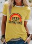 Women's The Only B.S I Need Is Beer And Sunshine Rainbow T-Shirt