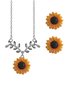Alloy Sunflower Earrings Necklace Set