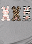 Leopard Easter Bunny Funny Print Casual Short Sleeve T-Shirt