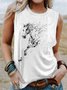 Cute Horse Print Knit Tank