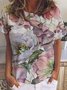 Floral Print Women's Short Sleeve T-Shirt