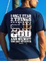 I Only Fear God And My Wife Funny Back Print T-shirt