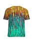 Casual Abstract Gradient Print Crew Neck T-Shirt