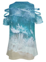 Ocean Vintage Floral Short Sleeve Tops