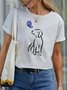 Women's Pup Funny Print Casual Short Sleeve T-Shirt
