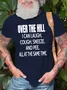 Mens Funny Letter Print Over The Hill Round Neck Casual Cotton Short Sleeve T-Shirt