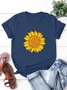 Women's Sunflower Casual Short Sleeve T-Shirt