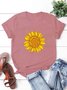 Women's Sunflower Casual Short Sleeve T-Shirt