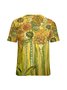 Womens Sunflower Print Casual Short Sleeve T-Shirt