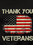 American Flag Thank you Veterans Proud Veteran Vintage Cotton Crew Neck Short Sleeve T-Shirt