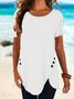 Women's Solid Short Sleeve Casual T-Shirt