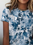 Casual Abstract Print Crew Neck Short Sleeve T-Shirt